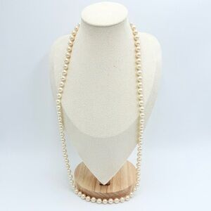 Vintage Marvella Signed Cream Faux Pearls Beaded Necklace